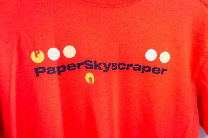 Reworn Paper Skyscraper T-Shirt | Red Apparel Reworn  Paper Skyscraper Gift Shop Charlotte