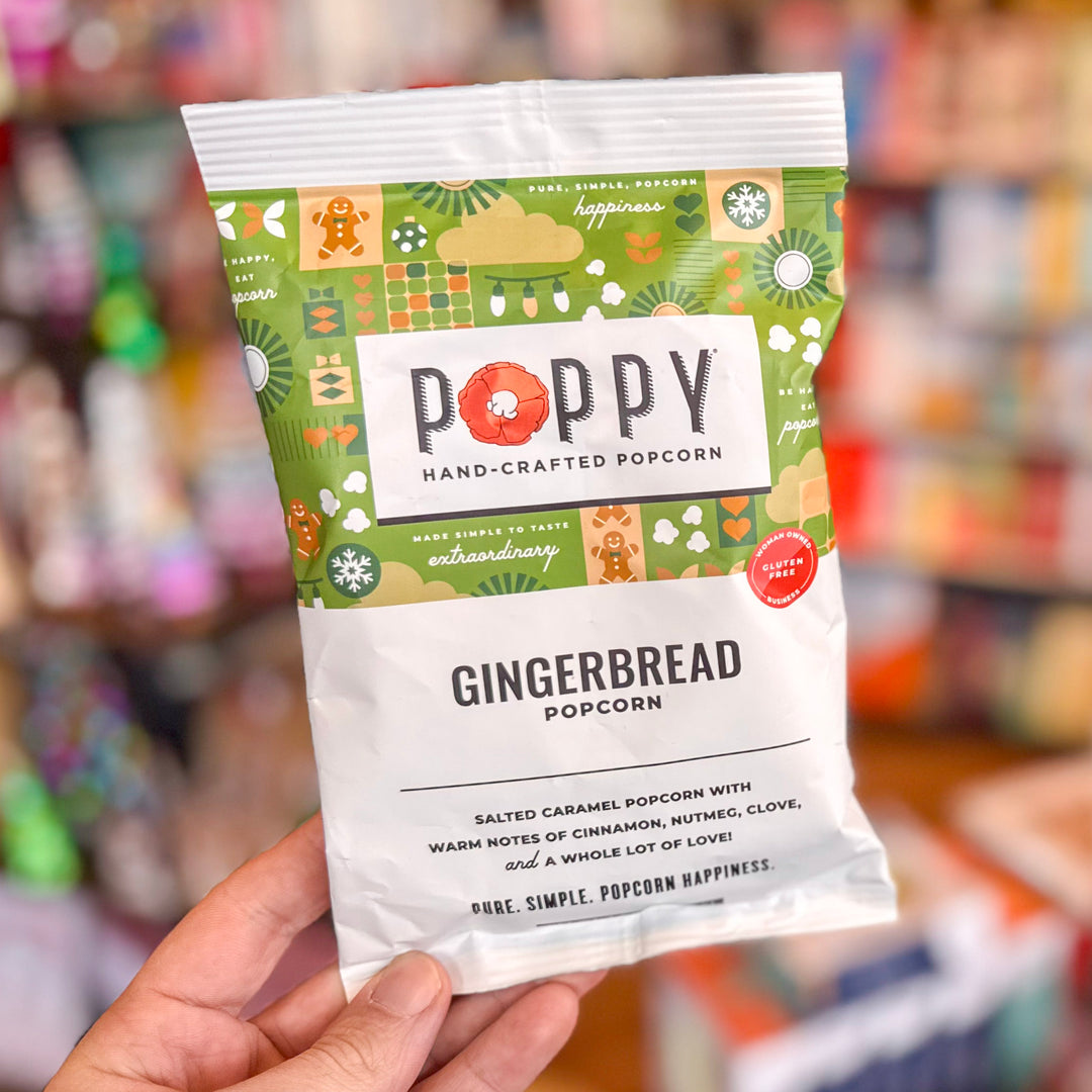 Poppy Handcrafted Popcorn | Gingerbread Snack Bag -2oz