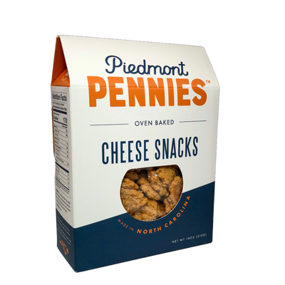 Piedmont Pennies Cheese Snacks | Carton Case 18oz Food Piedmont Pennies  Paper Skyscraper Gift Shop Charlotte