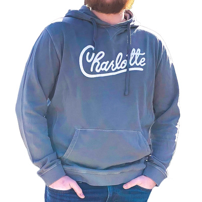 L/S Cotton Sweatshirt Hoodie - Washed Black Medium Apparel Reworn  Paper Skyscraper Gift Shop Charlotte