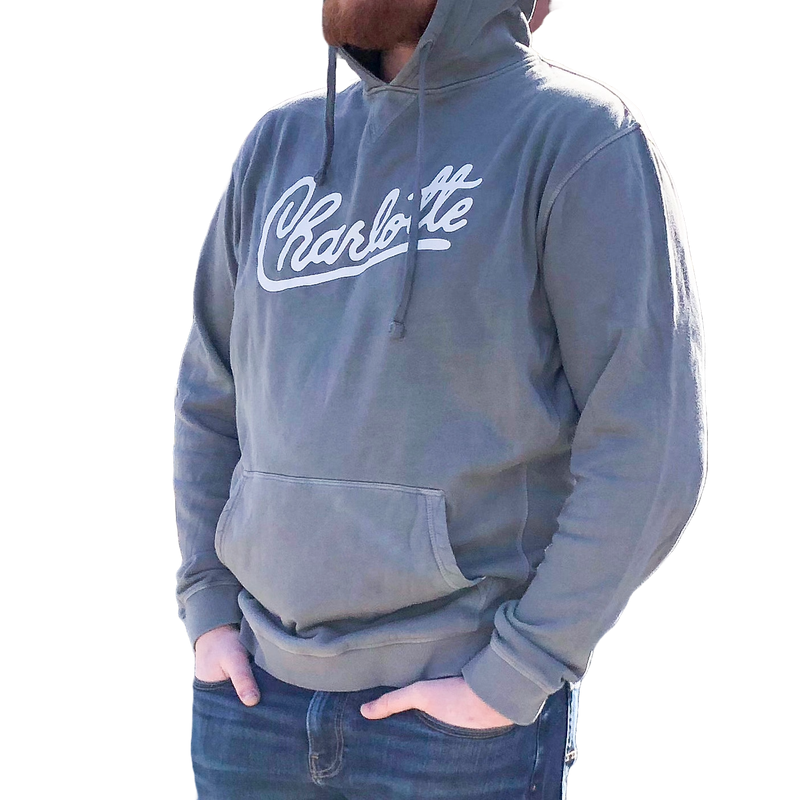 L/S Cotton Sweatshirt Hoodie - Washed Black XXL Apparel Reworn  Paper Skyscraper Gift Shop Charlotte