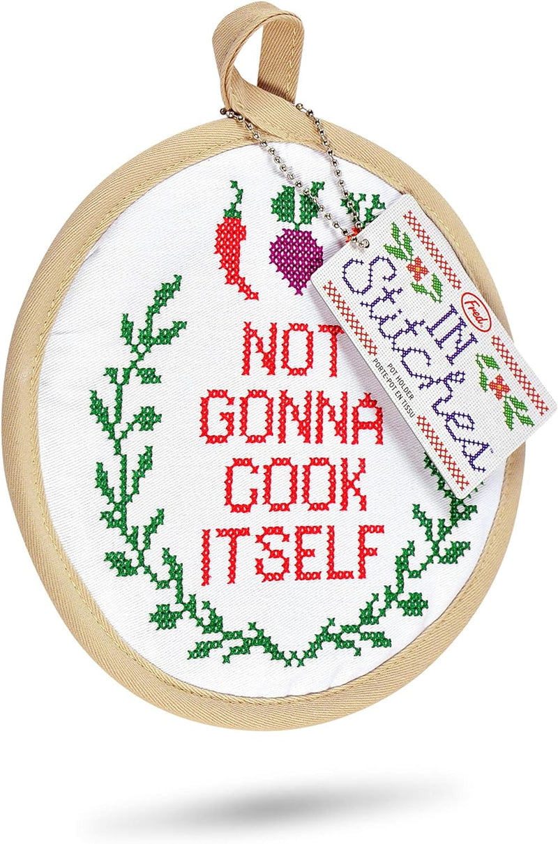 In Stitches Potholder - Not Cook Kitchen Fred & Friends  Paper Skyscraper Gift Shop Charlotte
