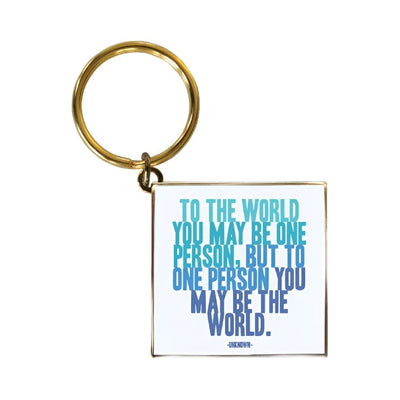 Keychain "to the world"  Quotable Cards  Paper Skyscraper Gift Shop Charlotte