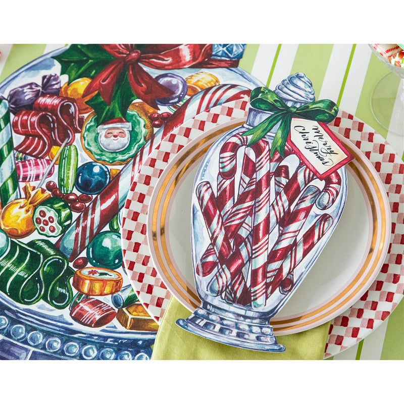 Candy Cane Jar Table Accent - Pack of 12 Holiday Hester & Cook  Paper Skyscraper Gift Shop Charlotte