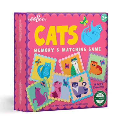 Cat's Little Square Memory Game Kids Games Eeboo  Paper Skyscraper Gift Shop Charlotte