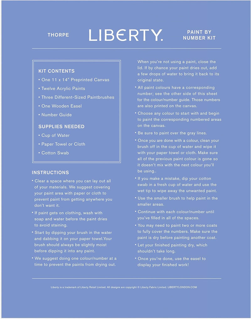 Liberty Thorpeness Paint by Number Kit BOOK Chronicle  Paper Skyscraper Gift Shop Charlotte