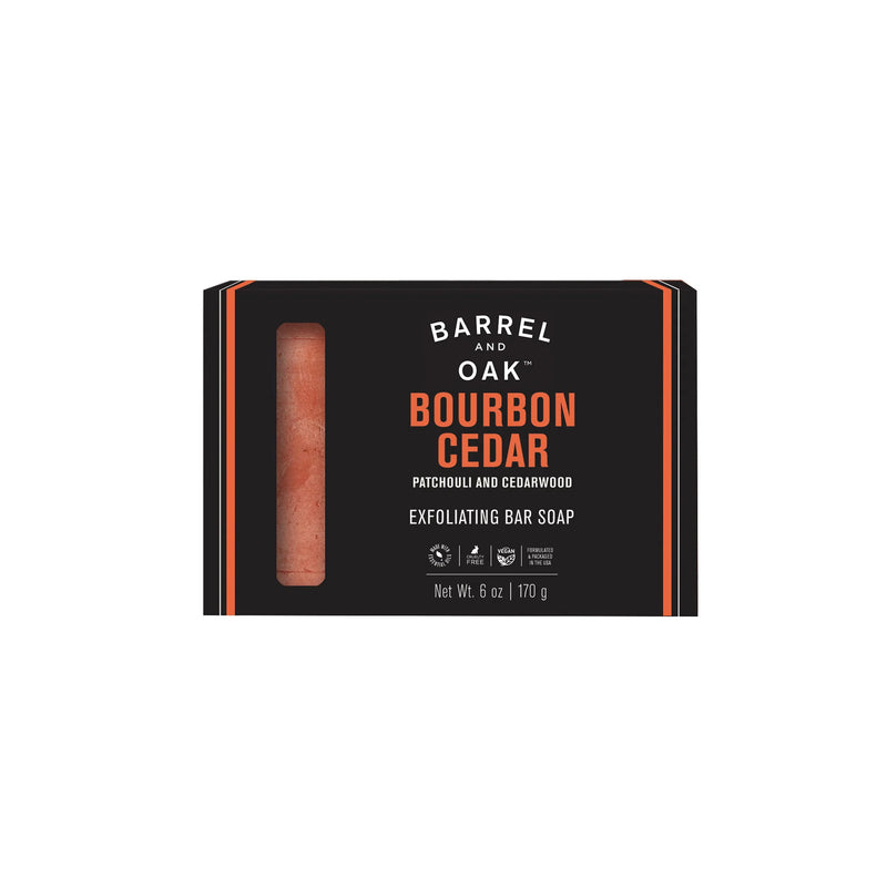 Bourbon Cedar Exfoliating Bar Soap Grooming Gentlemen&