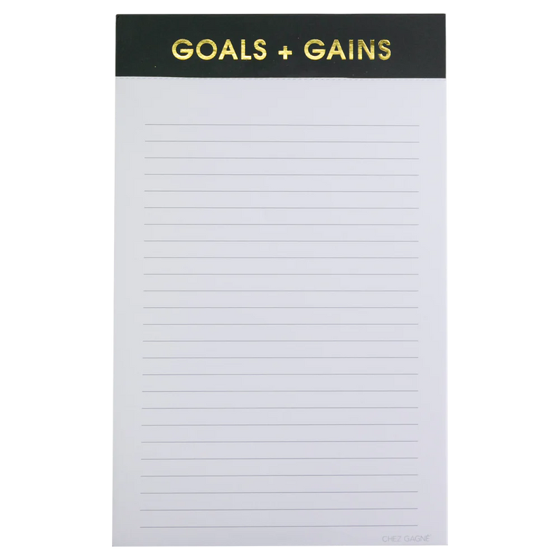 Goals + Gains Notepad Notepads Chez Gagné  Paper Skyscraper Gift Shop Charlotte