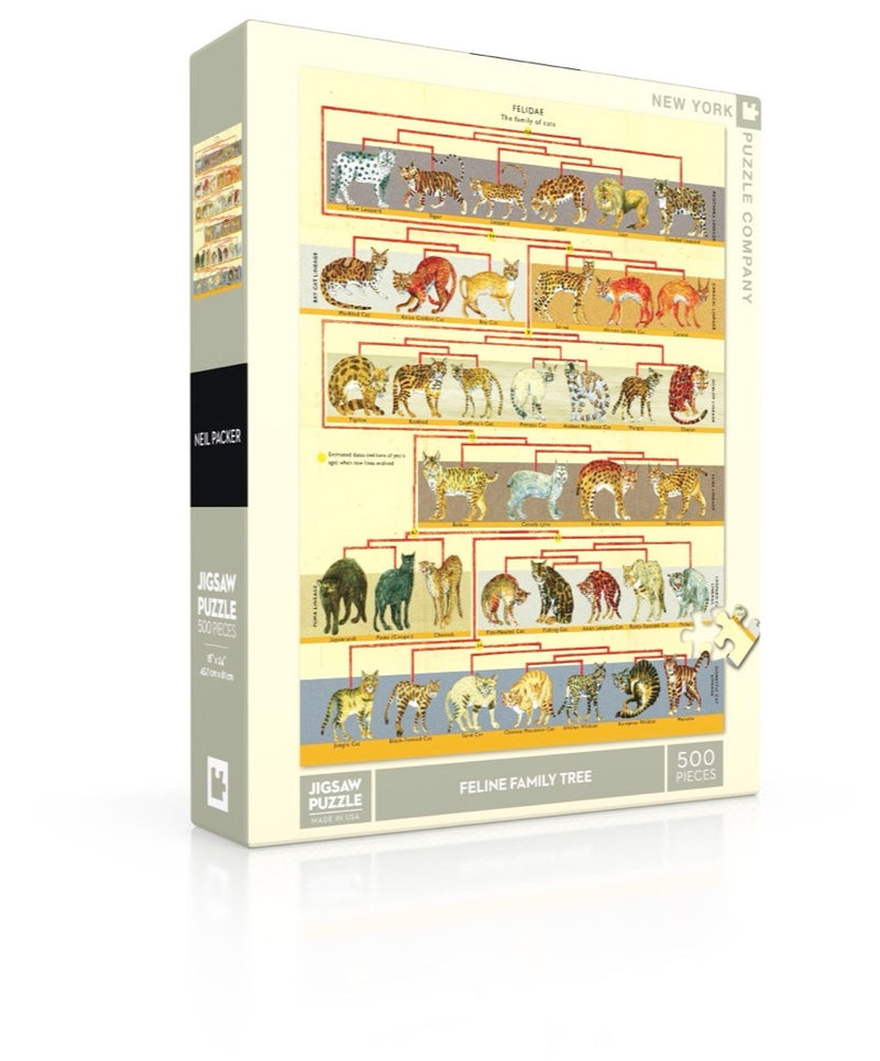 500 Piece Jigsaw Puzzle | Feline Family Tree Jigsaw Puzzles New York Puzzle Company  Paper Skyscraper Gift Shop Charlotte