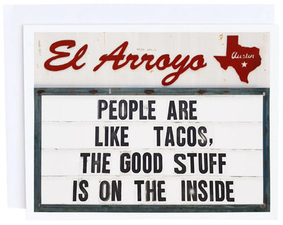People Are Tacos | Just Because Card Cards El Arroyo  Paper Skyscraper Gift Shop Charlotte