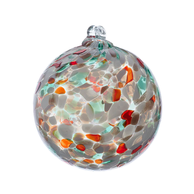 Limited Edition Holiday | Calico Ball |Christmas  | 3" Home Decor Kitras Art Glass, Inc.  Paper Skyscraper Gift Shop Charlotte