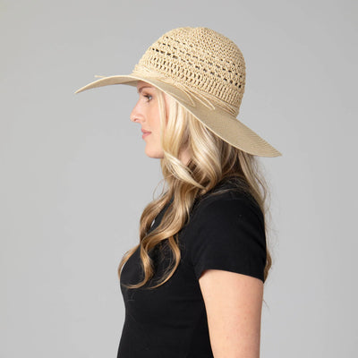 Natural Women's Wide Brim Floppy Hat Hats San Diego Hat Company  Paper Skyscraper Gift Shop Charlotte