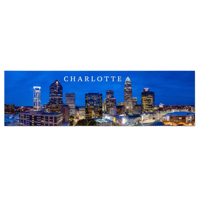 Panoramic Metal Magnet - Charlotte Night Sky Magnets My City Souvenirs  Paper Skyscraper Gift Shop Charlotte
