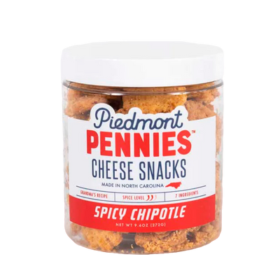 Piedmont Pennies Spicy Chipotle | Penny Bank 9.6oz Food Piedmont Pennies  Paper Skyscraper Gift Shop Charlotte