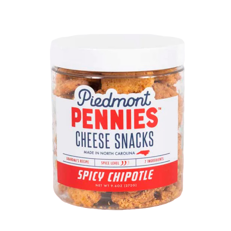 Piedmont Pennies Spicy Chipotle | Penny Bank 9.6oz Food Piedmont Pennies  Paper Skyscraper Gift Shop Charlotte