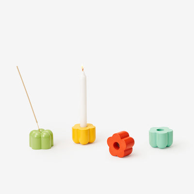 Poppy Candle + Incense Holder | Green Candles Areaware  Paper Skyscraper Gift Shop Charlotte