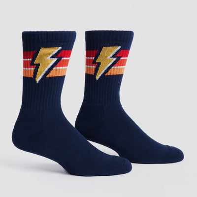 Thuderstruck Athletic Ribbed Crew Socks | Navy Socks Sock It to Me  Paper Skyscraper Gift Shop Charlotte
