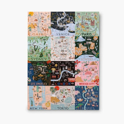 500 Piece Jigsaw Puzzle | Maps Jigsaw Puzzles Rifle Paper Co  Paper Skyscraper Gift Shop Charlotte
