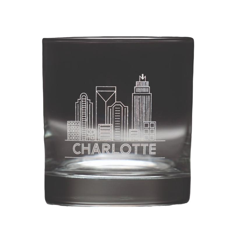 Rocks Glass | Charlotte Skyline Glassware Anna Gelbach  Paper Skyscraper Gift Shop Charlotte