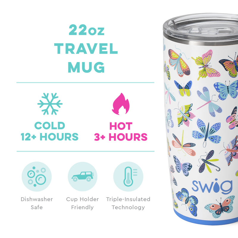 22 oz | Butterfly Bliss Travel Mug NEW SUMMER Drinkware Swig  Paper Skyscraper Gift Shop Charlotte