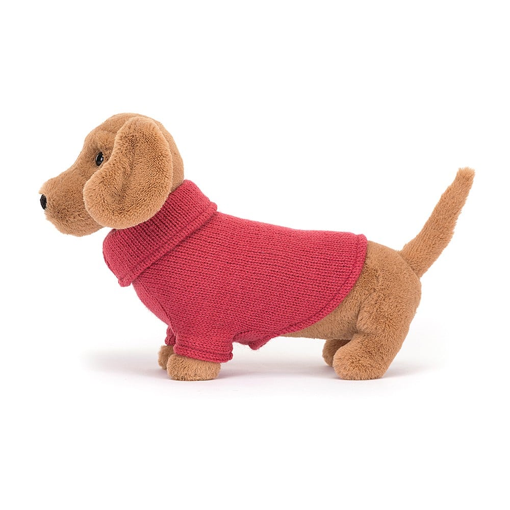 Sweater Sausage Dog Pink Stuffed Animals Jellycat  Paper Skyscraper Gift Shop Charlotte