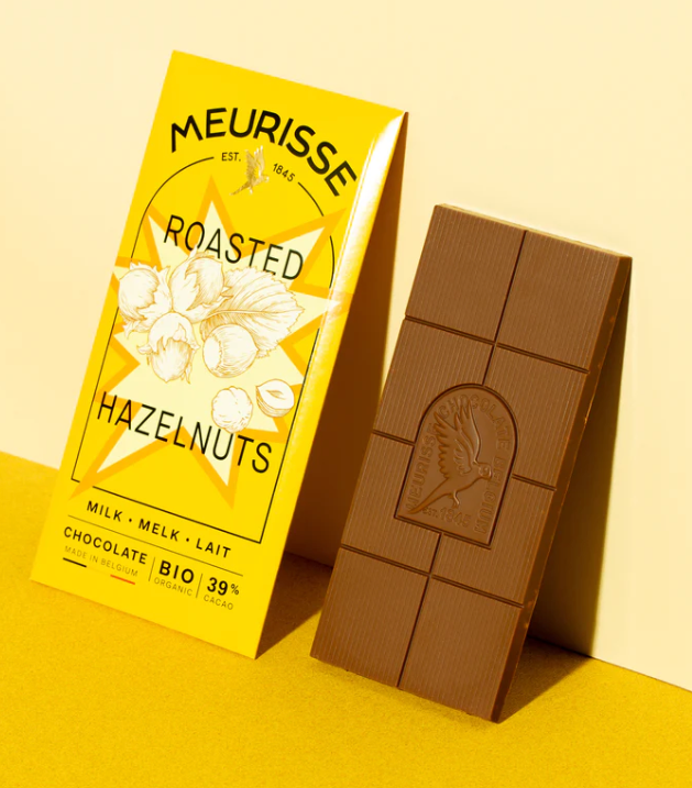 Roasted Hazelnuts 39% Cacao Milk Chocolate Bar Food Meurisse  Paper Skyscraper Gift Shop Charlotte