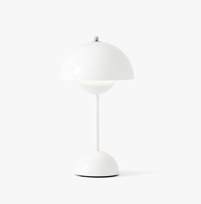 White Flowerpot Portable Table Lamp - Verner Panton&
