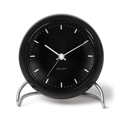 Black City Hall Alarm Clock - Arne Jacobsen's Design Home Decor Arne Jacobsen Clocks  Paper Skyscraper Gift Shop Charlotte