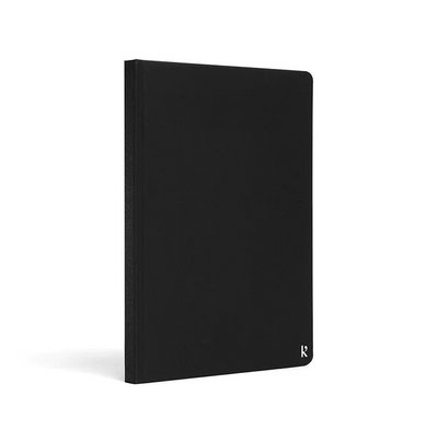 Black A5 Lined Hardcover Notebook