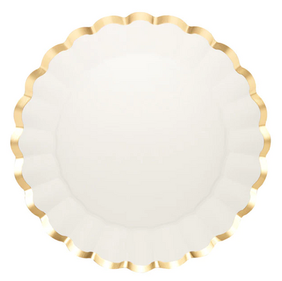 Flower Charger Gold & White Plate Partyware Sophistiplate  Paper Skyscraper Gift Shop Charlotte