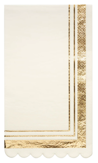 Gold & White Guest Towel Partyware Sophistiplate  Paper Skyscraper Gift Shop Charlotte
