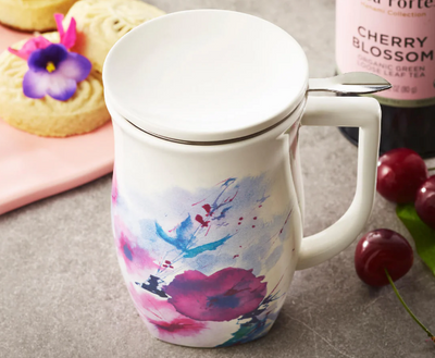 Fiore Steeping Cup With Infuser| Verbana Blossom Tea Tea Forte  Paper Skyscraper Gift Shop Charlotte