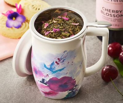 Fiore Steeping Cup With Infuser| Verbana Blossom Tea Tea Forte  Paper Skyscraper Gift Shop Charlotte