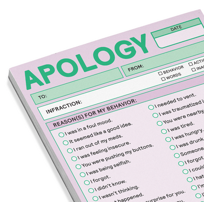 Apology Nifty Note Pad | Pastel