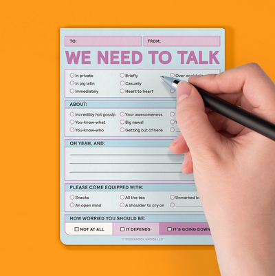 We Need To Talk Nifty Note Pad | Pastel