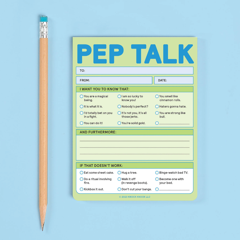 Pep Talk Nifty Note Pad | Pastel Notepads Knock Knock  Paper Skyscraper Gift Shop Charlotte