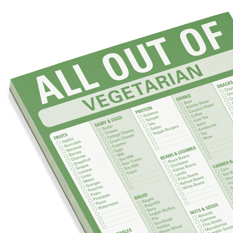 All Out Of Pad With Magnet | Vegetarian Notepads Knock Knock  Paper Skyscraper Gift Shop Charlotte