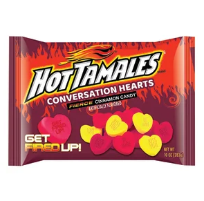 Hot Tamales Conversation Hearts 10oz Bag Food - Chocolates & Candy Nassau Candy Paper Skyscraper Gift Shop Charlotte