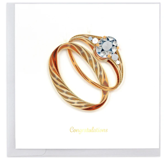 Gold Wedding Rings Greeting Card Cards Quilling Card Paper Skyscraper Gift Shop Charlotte