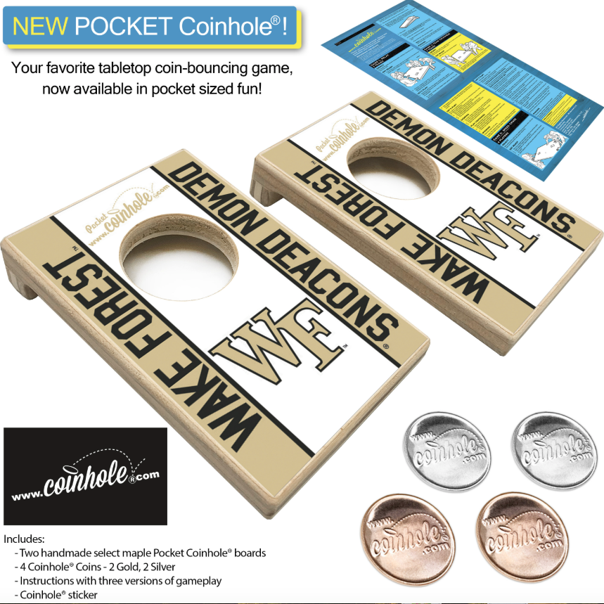 Wake Forest Pocket Coinhole® Games - Adults Coinhole Paper Skyscraper Gift Shop Charlotte