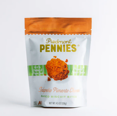 Jalapeno Pimento Cheese 4.5oz Medium Pouch Local Food Piedmont Pennies Paper Skyscraper Gift Shop Charlotte