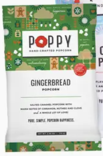 Gingerbread Snack Bag Popcorn Food & Beverages Poppy Hand-Crafted Popcorn Paper Skyscraper Gift Shop Charlotte
