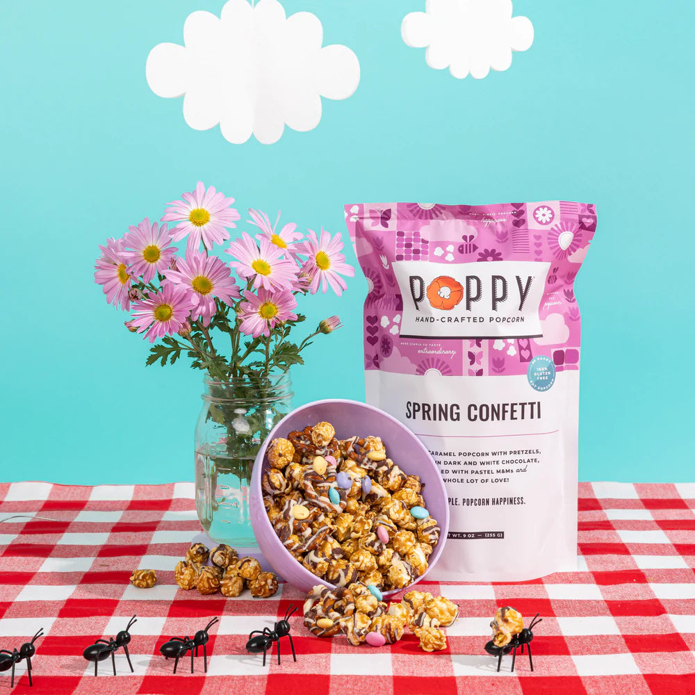 Spring Confetti Popcorn Local Food Poppy Hand-Crafted Popcorn Paper Skyscraper Gift Shop Charlotte