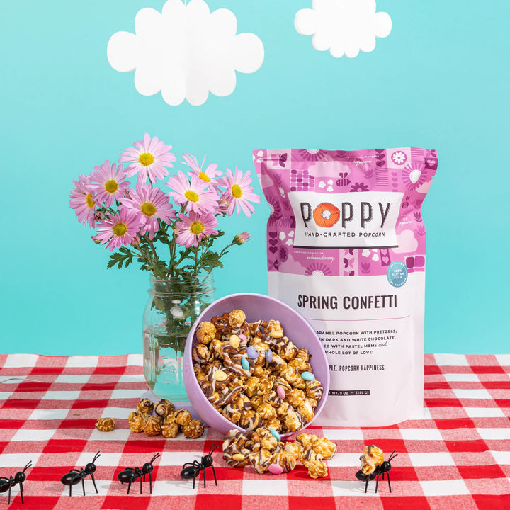 Spring Confetti Popcorn Local Food Poppy Hand-Crafted Popcorn Paper Skyscraper Gift Shop Charlotte