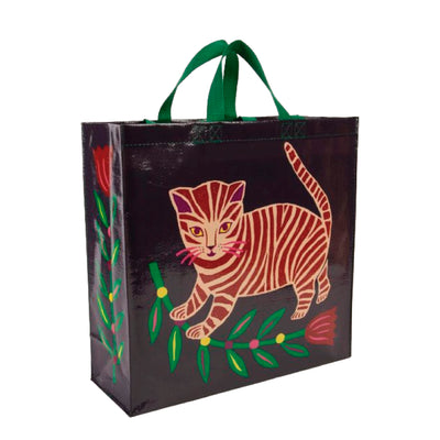 Tiger Kitten Shopper Bag Totes Blue Q  Paper Skyscraper Gift Shop Charlotte