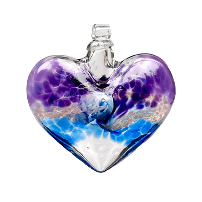 Van Glow Glass Heart | Purple Blue Home Decor Kitras Art Glass, Inc.  Paper Skyscraper Gift Shop Charlotte