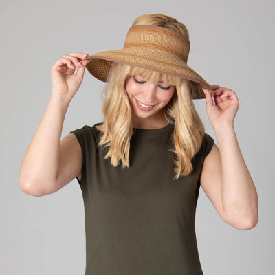 Women's Neutral Colored Ultra Braided | Large Brim Visor Hats San Diego Hat Company  Paper Skyscraper Gift Shop Charlotte