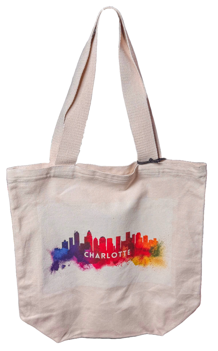 Abstract Skyline Charlotte Tote Apparel & Accessories - Tote Bags Lantern Press Paper Skyscraper Gift Shop Charlotte