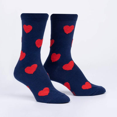 Sweet Hearts Fuzzy Women's Crew Socks Socks Sock It to Me  Paper Skyscraper Gift Shop Charlotte