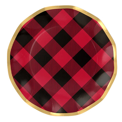 WAVY DINNER PLATE HOLIDAY BUFFALO CHECK/8PK Holiday Sophistiplate  Paper Skyscraper Gift Shop Charlotte